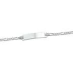 Gravurarmband Figaroplatte 4,2 mm silberweiß