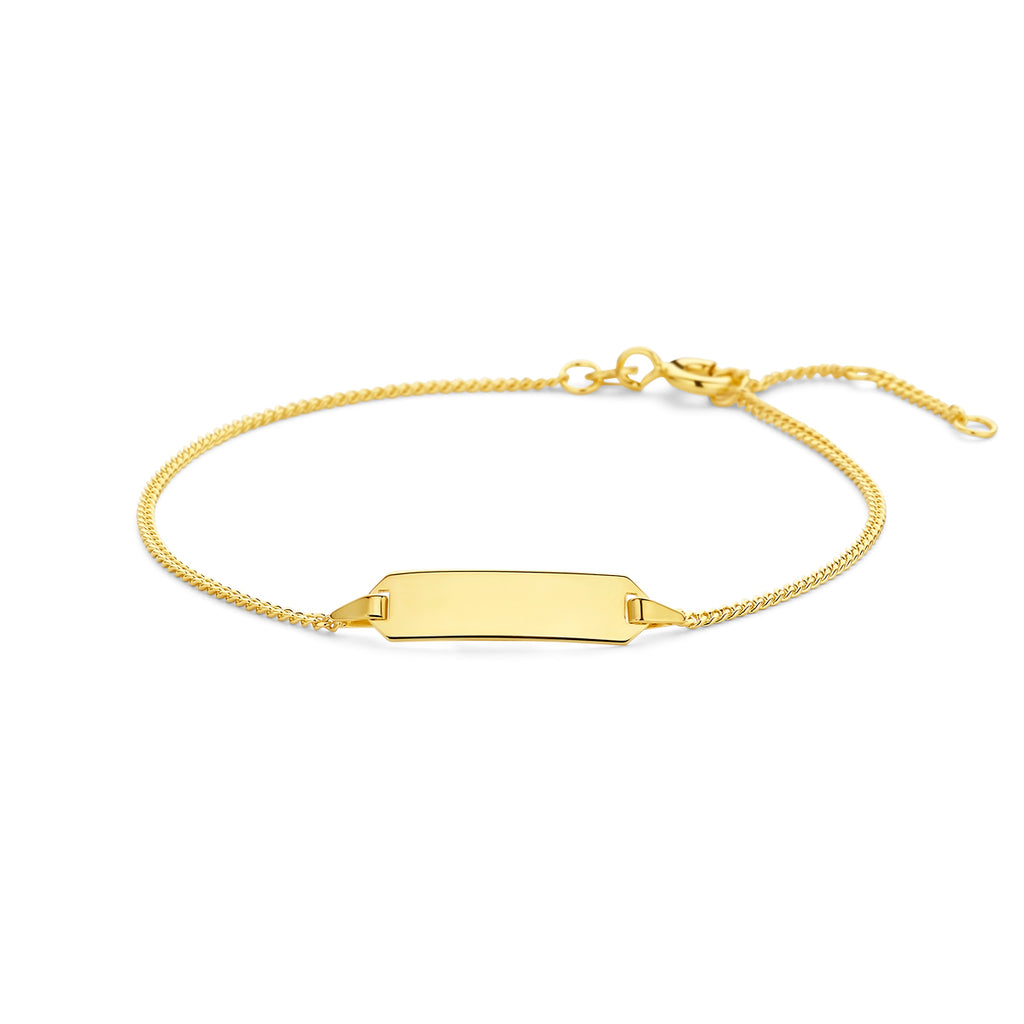 Gravurarmbandplatte 5,3 mm 16,5 - 17,5 - 19 cm 14K Gelbgold
