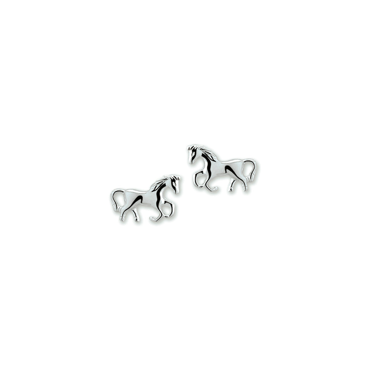 Ohrstecker Pferd Silber rhodiniert