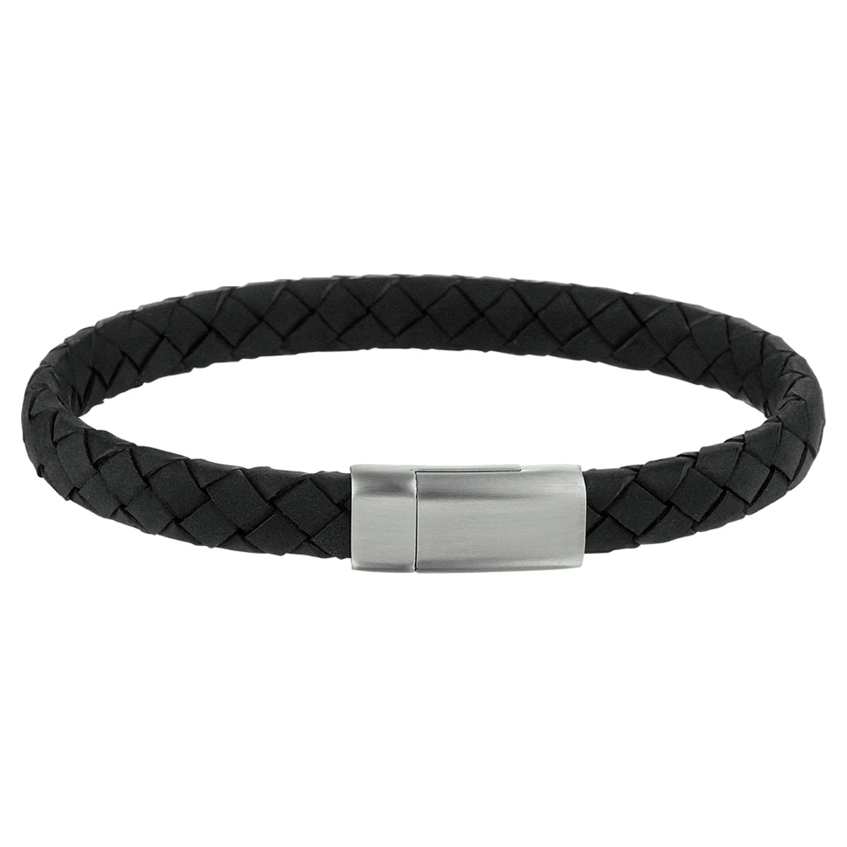 armband leer 8 mm 21 cm edelstaal