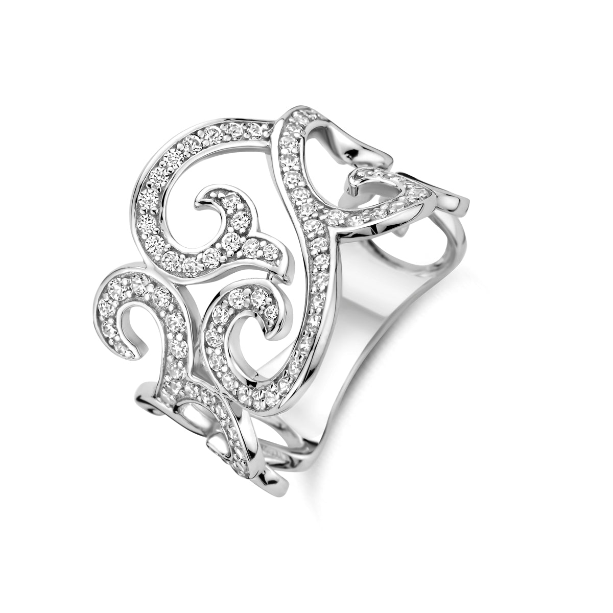 Ring Zirkonia Silber rhodiniert