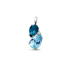 Anhänger London Blue Topas, Blauer Topas und Diamant 0.01ct H P1 14K Weißgold