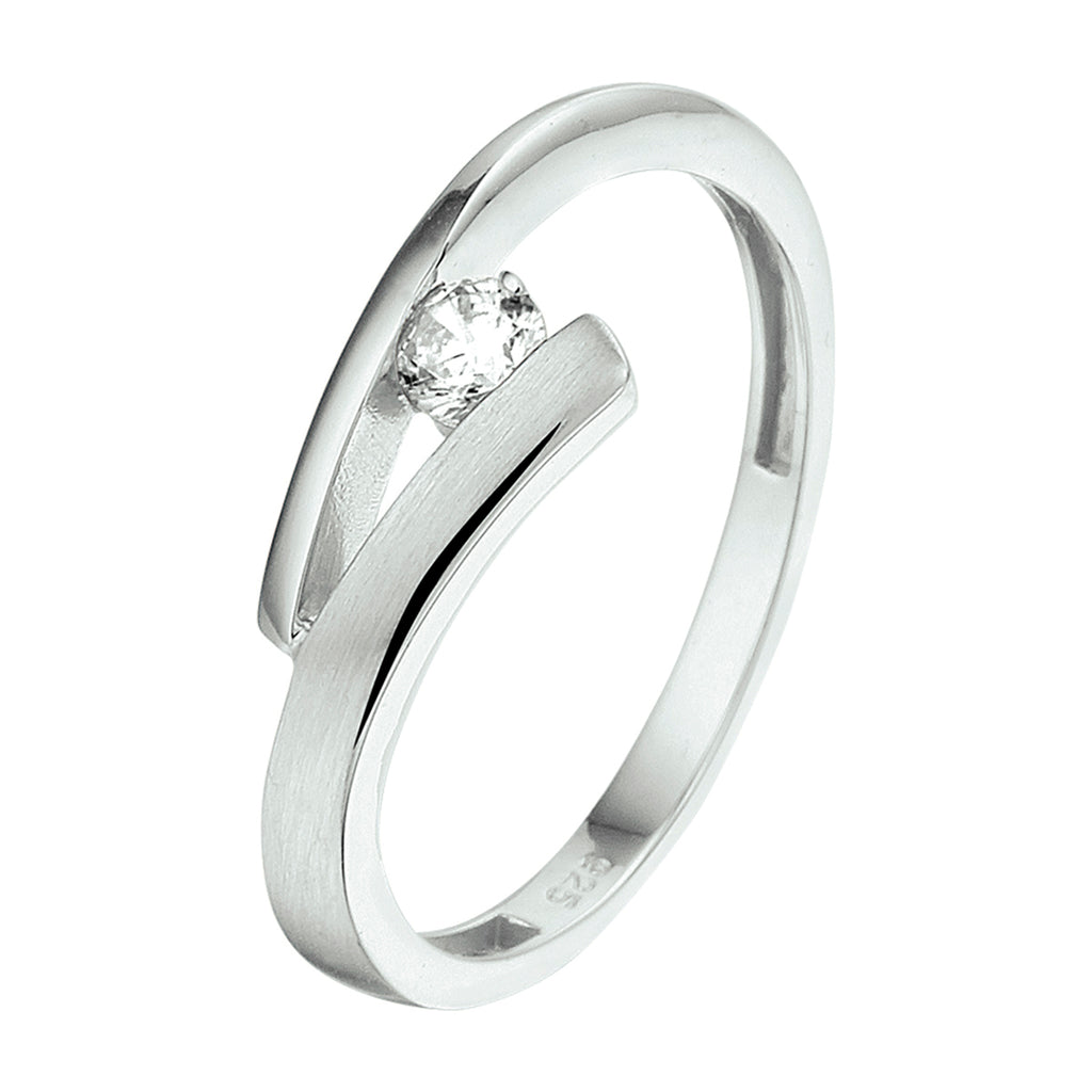 Ring Zirkonia Poly/Silber matt rhodiniert