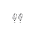 klapoorringen zirkonia 11 mm zilver gerhodineerd