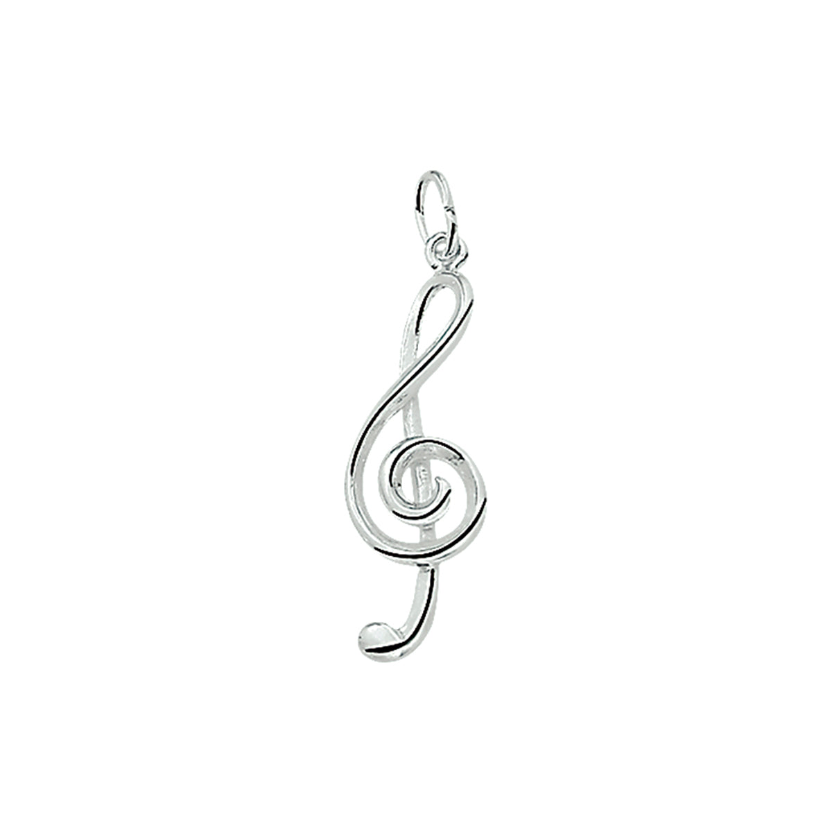 hanger muzieksleutel zilver wit