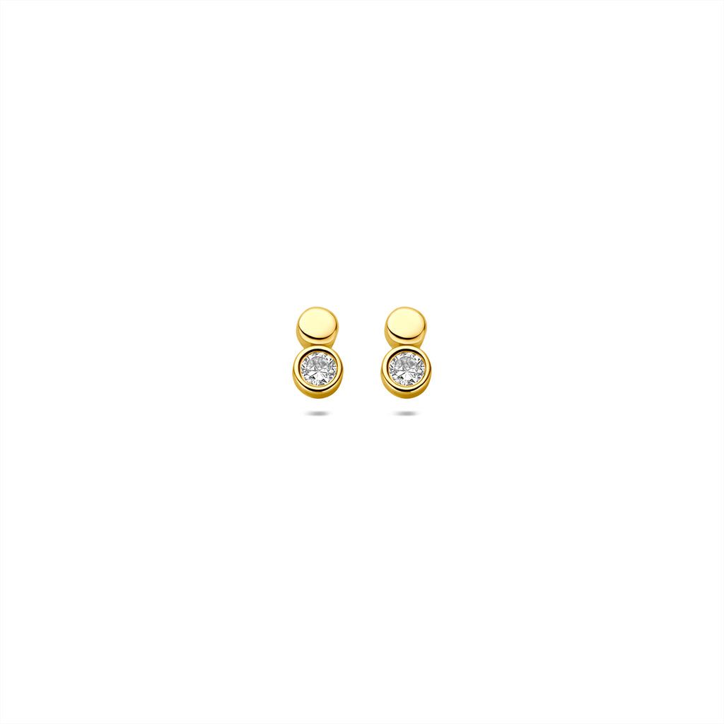 9K Ohrstecker Zirkonia 6,5 mm 9K Gelb