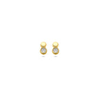 9K Ohrstecker Zirkonia 6,5 mm 9K Gelb