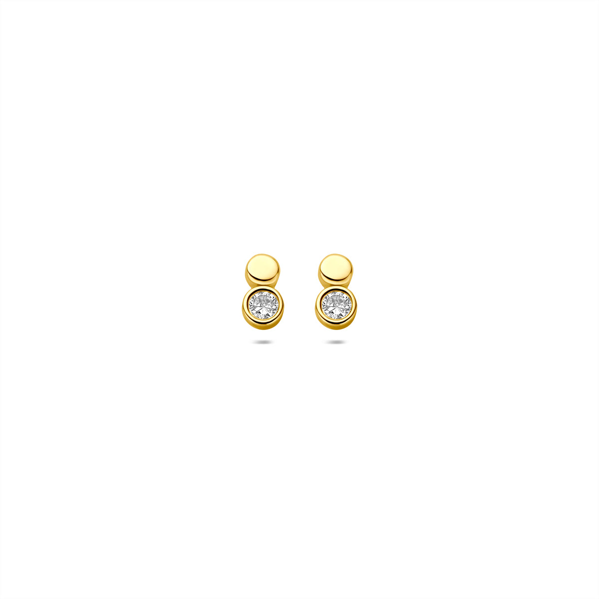 9K Ohrstecker Zirkonia 6,5 mm 9K Gelb