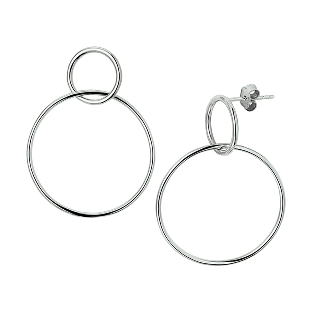 oorhangers rondjes zilver gerhodineerd