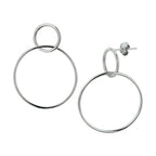 oorhangers rondjes zilver gerhodineerd