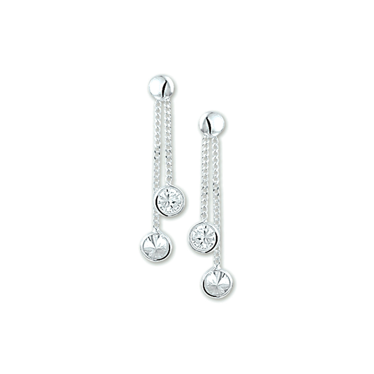 oorhangers zirkonia zilver gerhodineerd