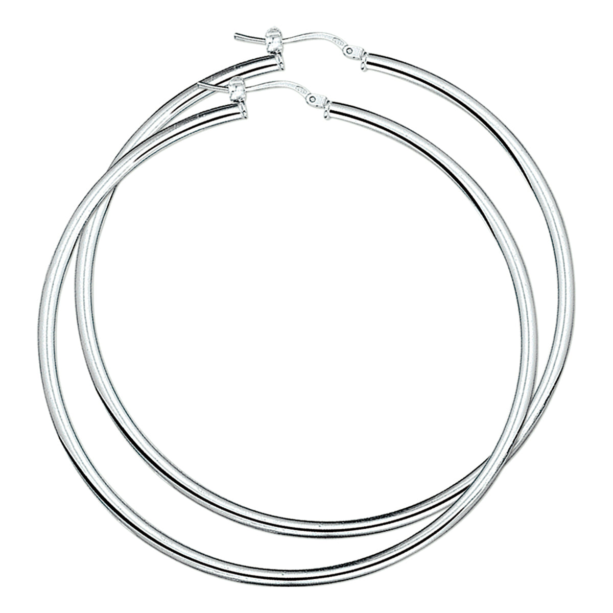Ohrringe 3,0 mm Rundrohr Silber weiß