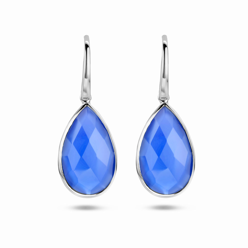 oorhangers lapis franse haak zilver gerhodineerd