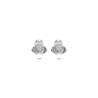 oorknoppen bloem zirkonia poli/mat 7 mm zilver gerhodineerd