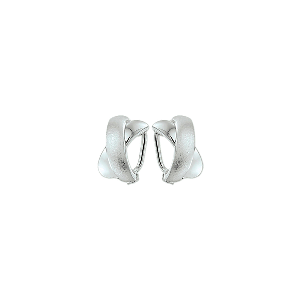 oorclips poli/mat zilver wit