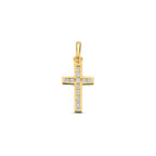 Anhänger Kreuz und Zirkonia 14K Gelbgold
