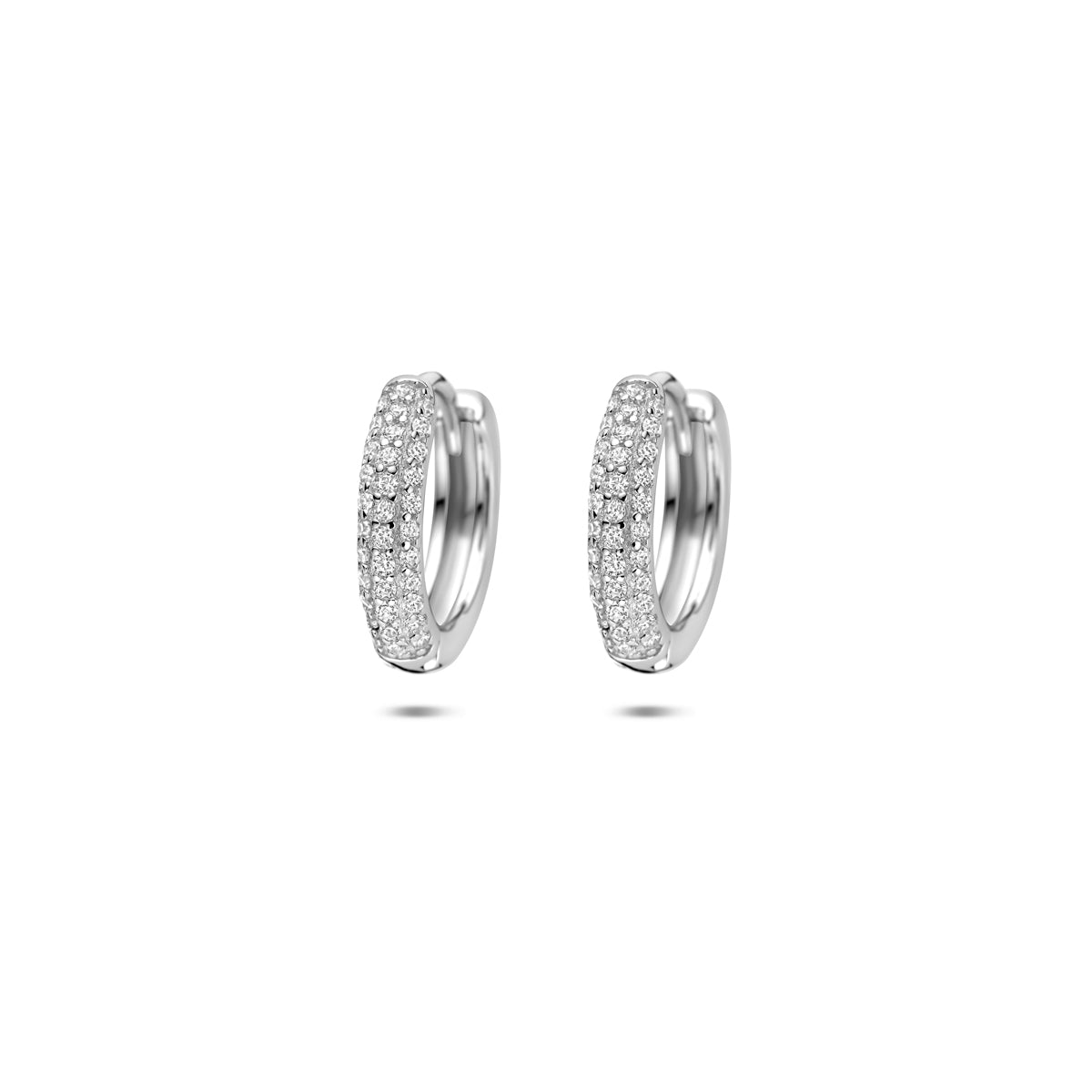 Klappcreolen Zirkonia 13,5 mm Silber rhodiniert