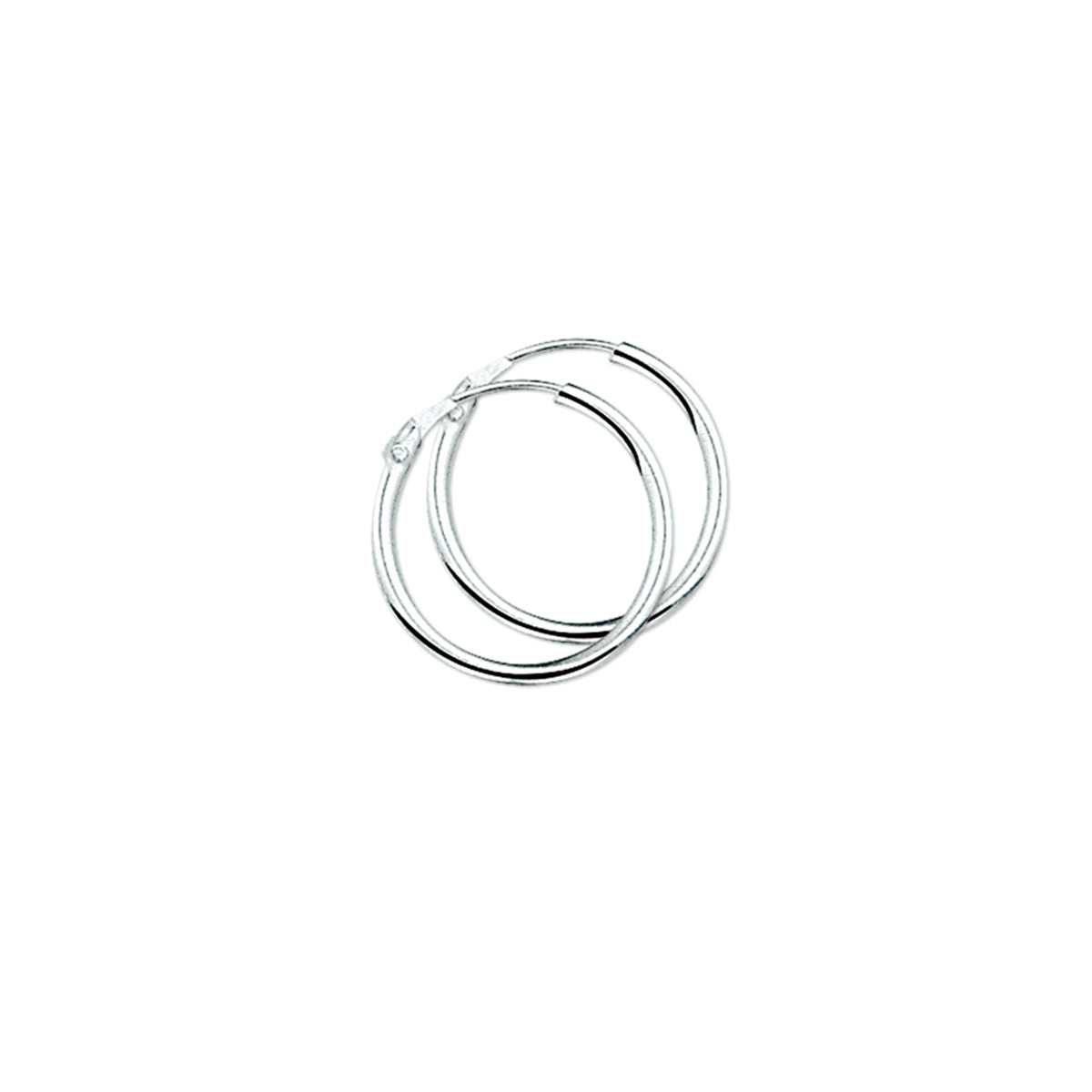 oorringen 2,0 mm ronde buis zilver wit