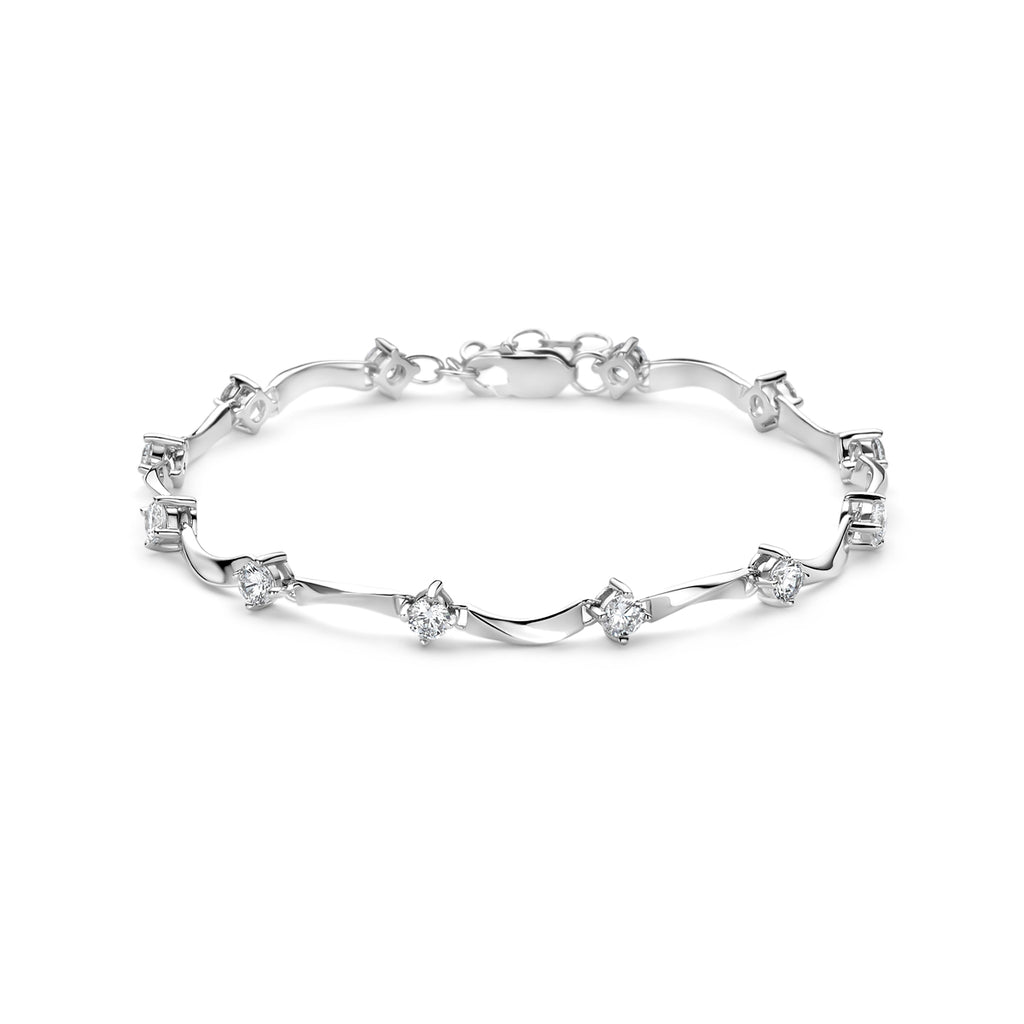 Armband Zirkonia 5,0 mm 18,5 cm Silber rhodiniert