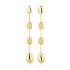 oorhangers poli/mat 14K geelgoud - ovaal