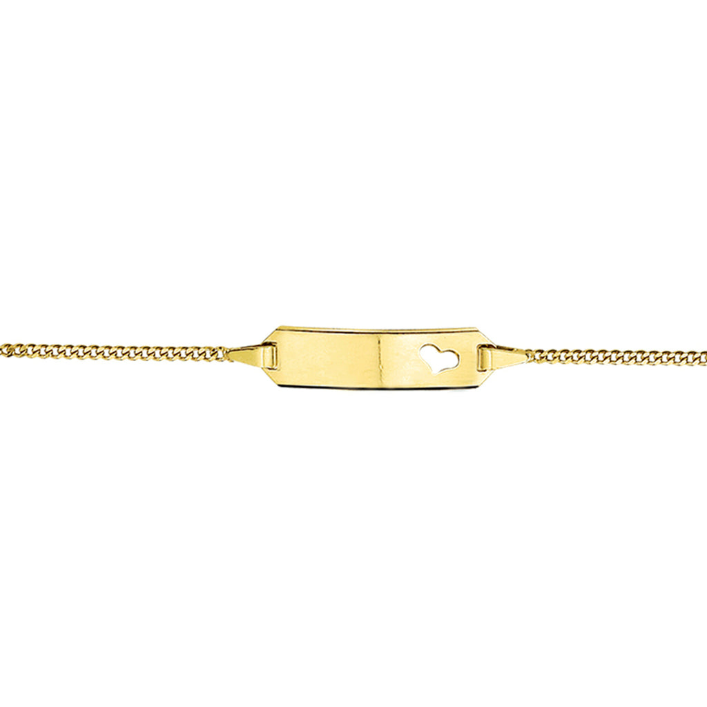 9k graveerarmband hart plaat 5,0 mm 9K geel