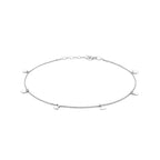 enkelbandje hartjes 24 + 2 cm zilver gerhodineerd