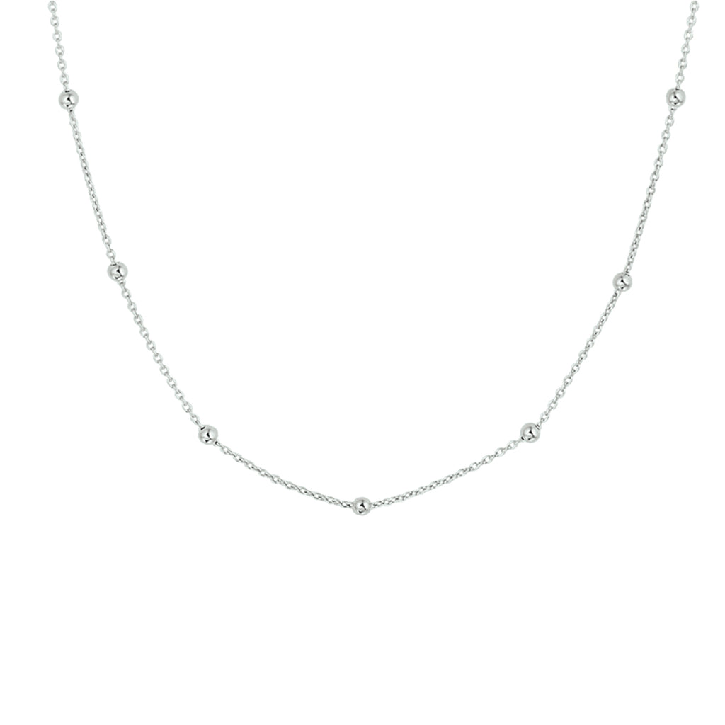 Halskette Kugeln 2,0 mm 40 + 4 cm Silber rhodiniert