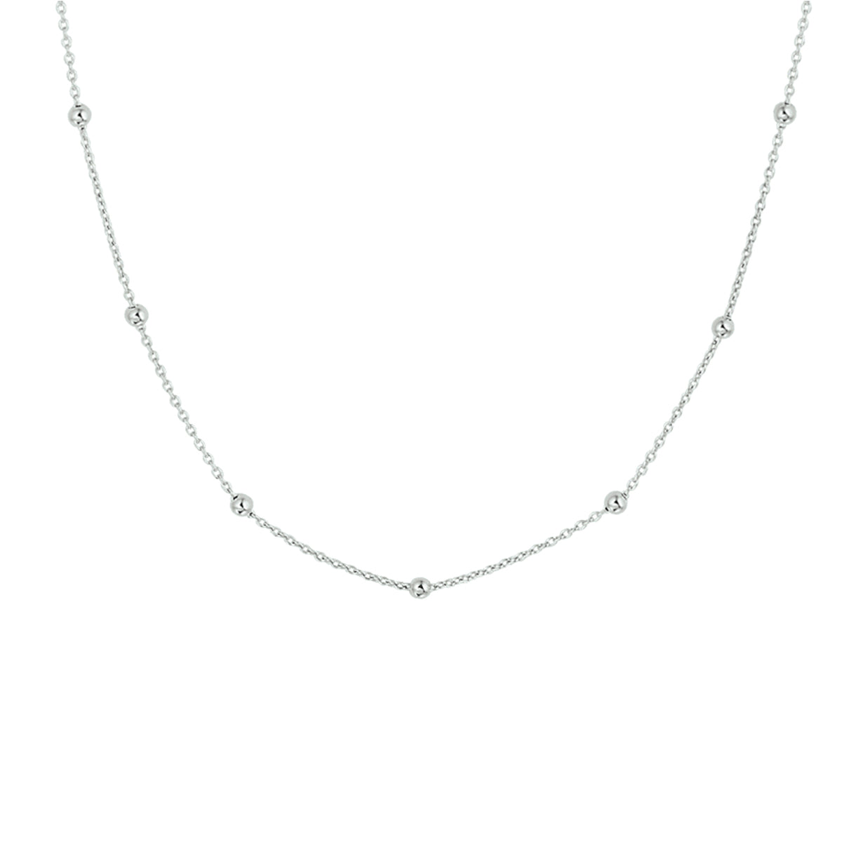 Halskette Kugeln 2,0 mm 40 + 4 cm Silber rhodiniert