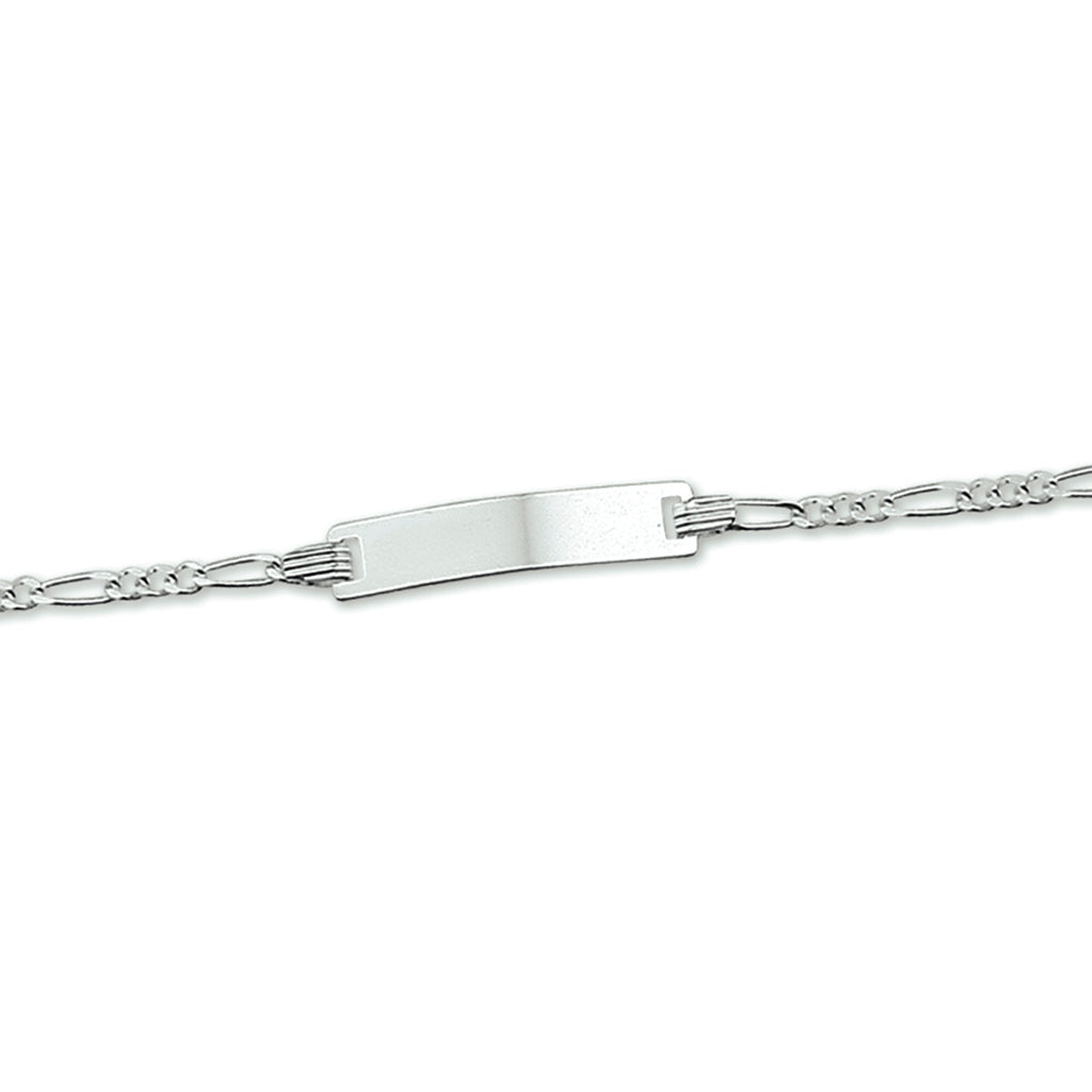Gravurarmband Figaroplatte 4,2 mm 9 - 11 cm Silber rhodiniert