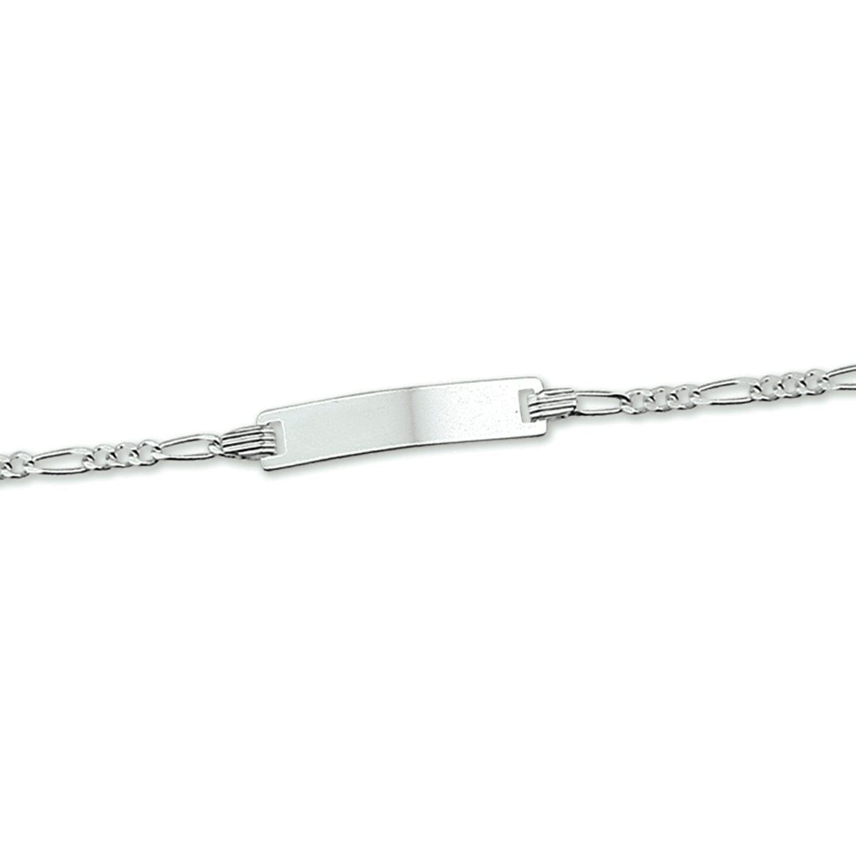 Gravurarmband Figaroplatte 4,2 mm 9 - 11 cm Silber rhodiniert