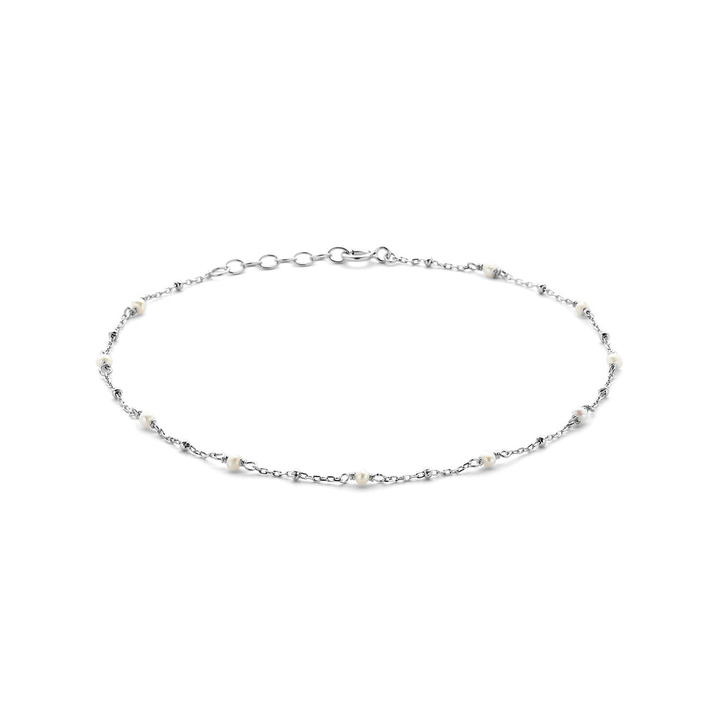 Fußkettchen Perle 24 + 2 cm Silber rhodiniert