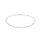 Fußkettchen Perle 24 + 2 cm Silber rhodiniert