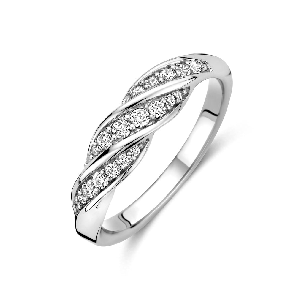 ring zirkonia zilver gerhodineerd