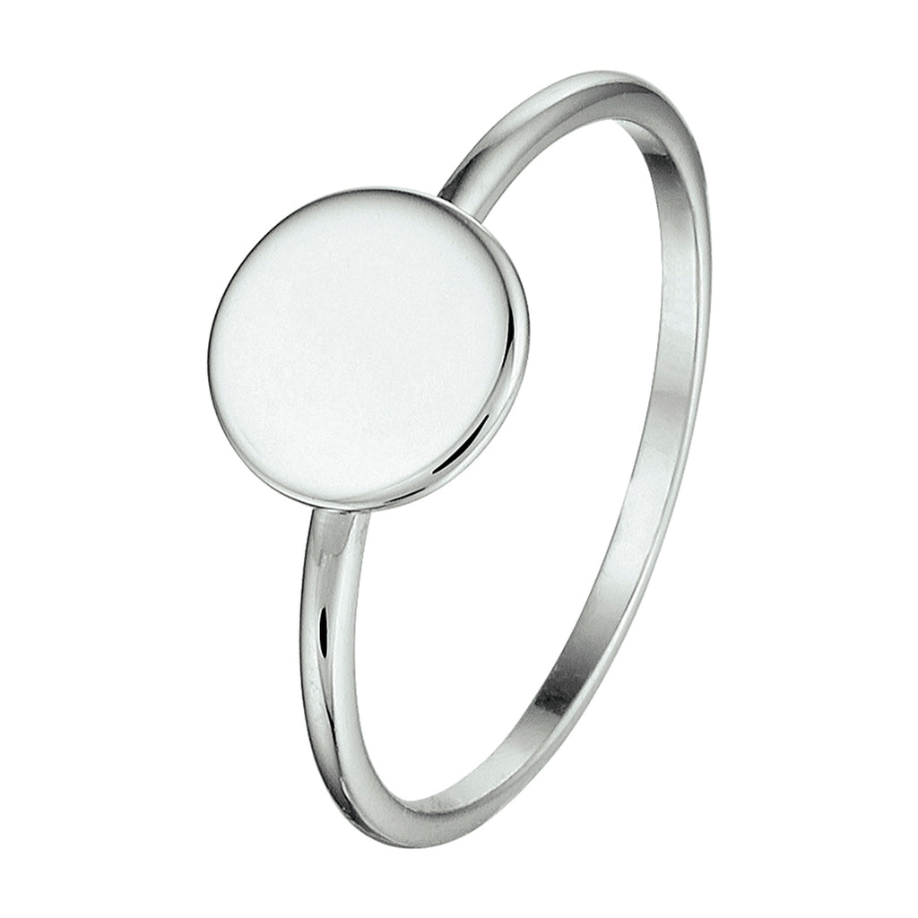 ring rondje zilver gerhodineerd