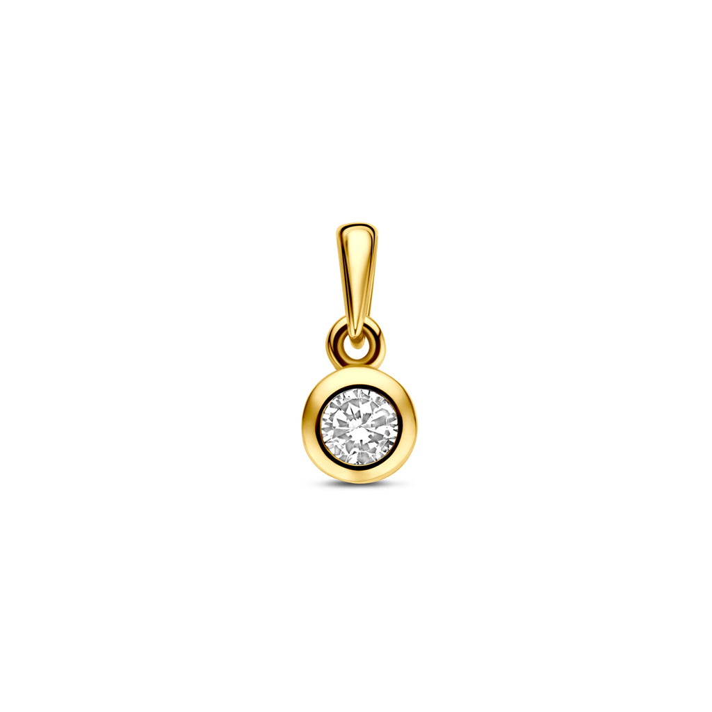 Anhänger Zirkonia 11 mm 14K Gelbgold