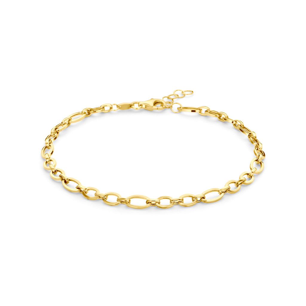 armband 4 mm 18 + 2 cm 14K geelgoud