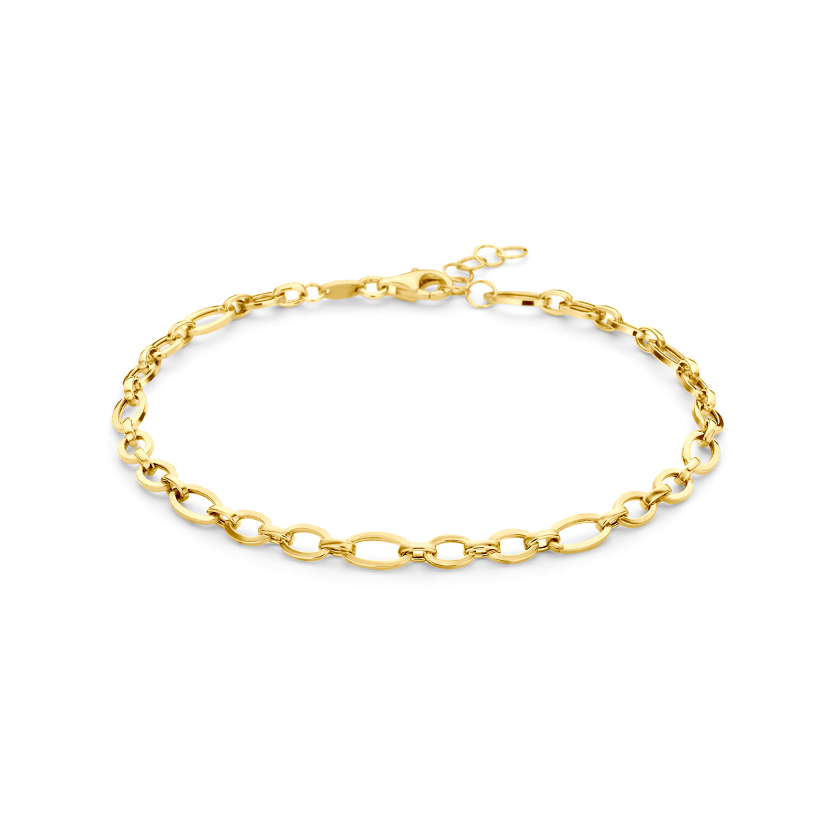 armband 4 mm 18 + 2 cm 14K geelgoud