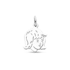 Anhänger Mädchen 15 mm Silber weiß
