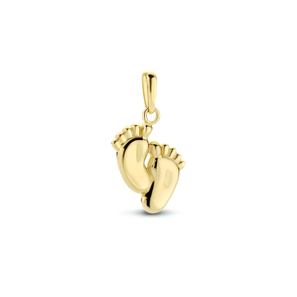hanger baby voetjes 11,5 mm 14K geelgoud
