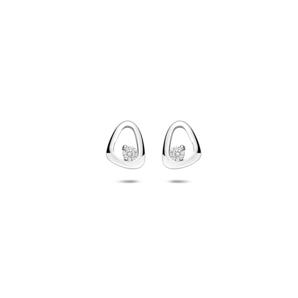 Ohrstecker Zirkonia 7,5 mm Silber rhodiniert