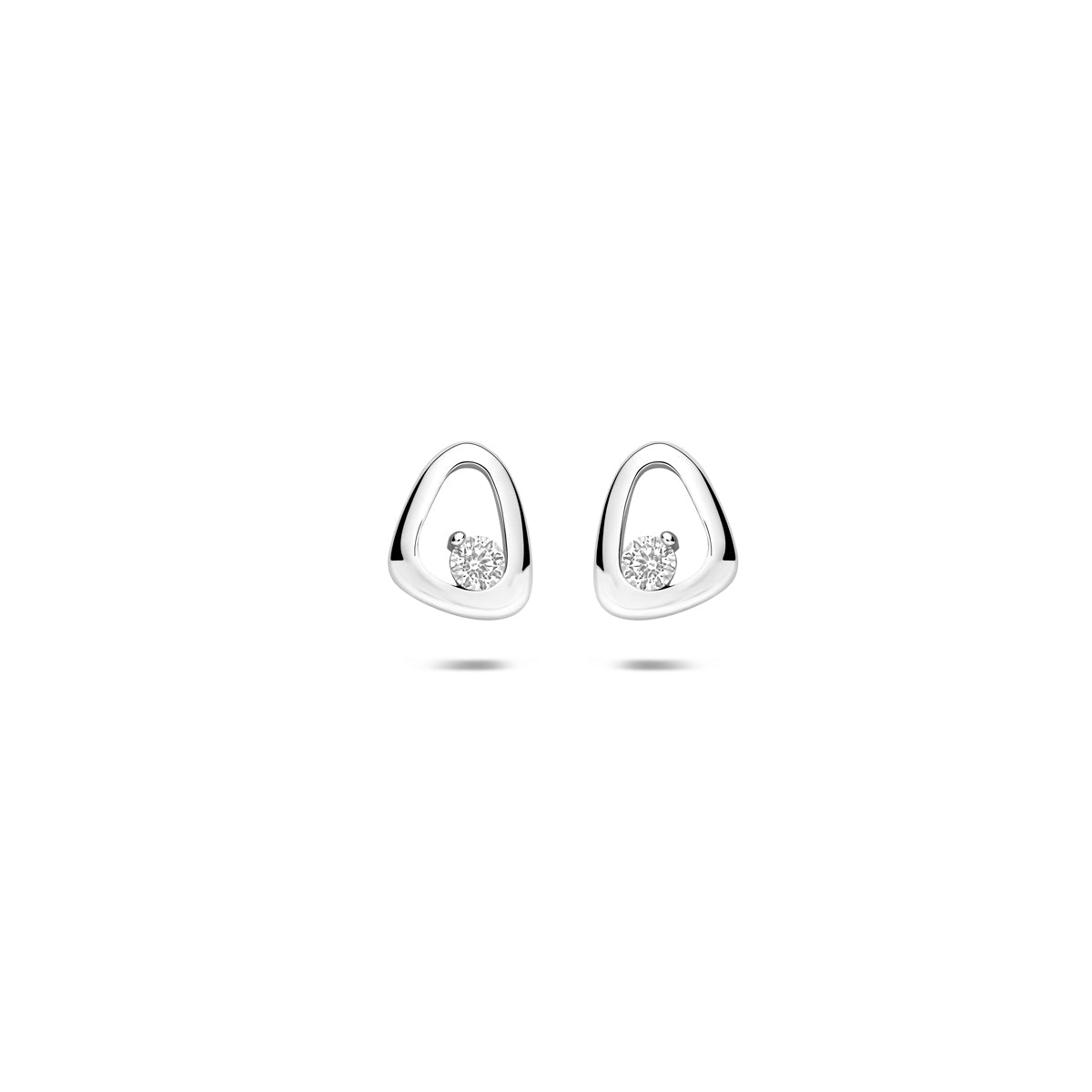 Ohrstecker Zirkonia 7,5 mm Silber rhodiniert