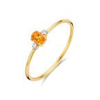 Ring Trilogie Citrin und Diamant 0,006ct H P1 14K Gelbgold