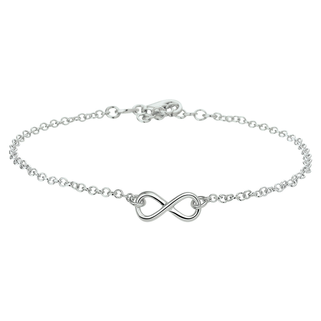 Fußkettchen Infinity 24 + 2 cm Silber rhodiniert