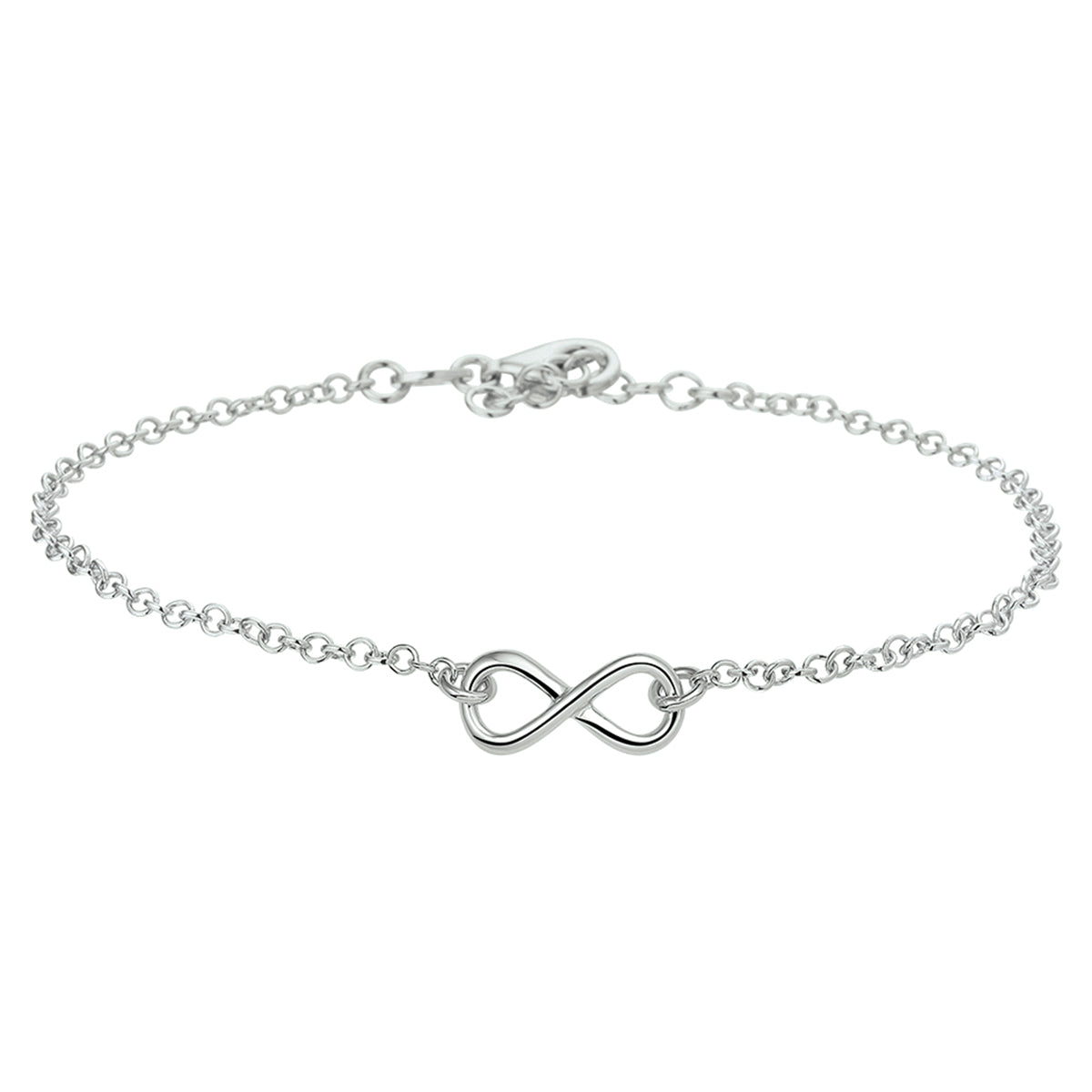Fußkettchen Infinity 24 + 2 cm Silber rhodiniert