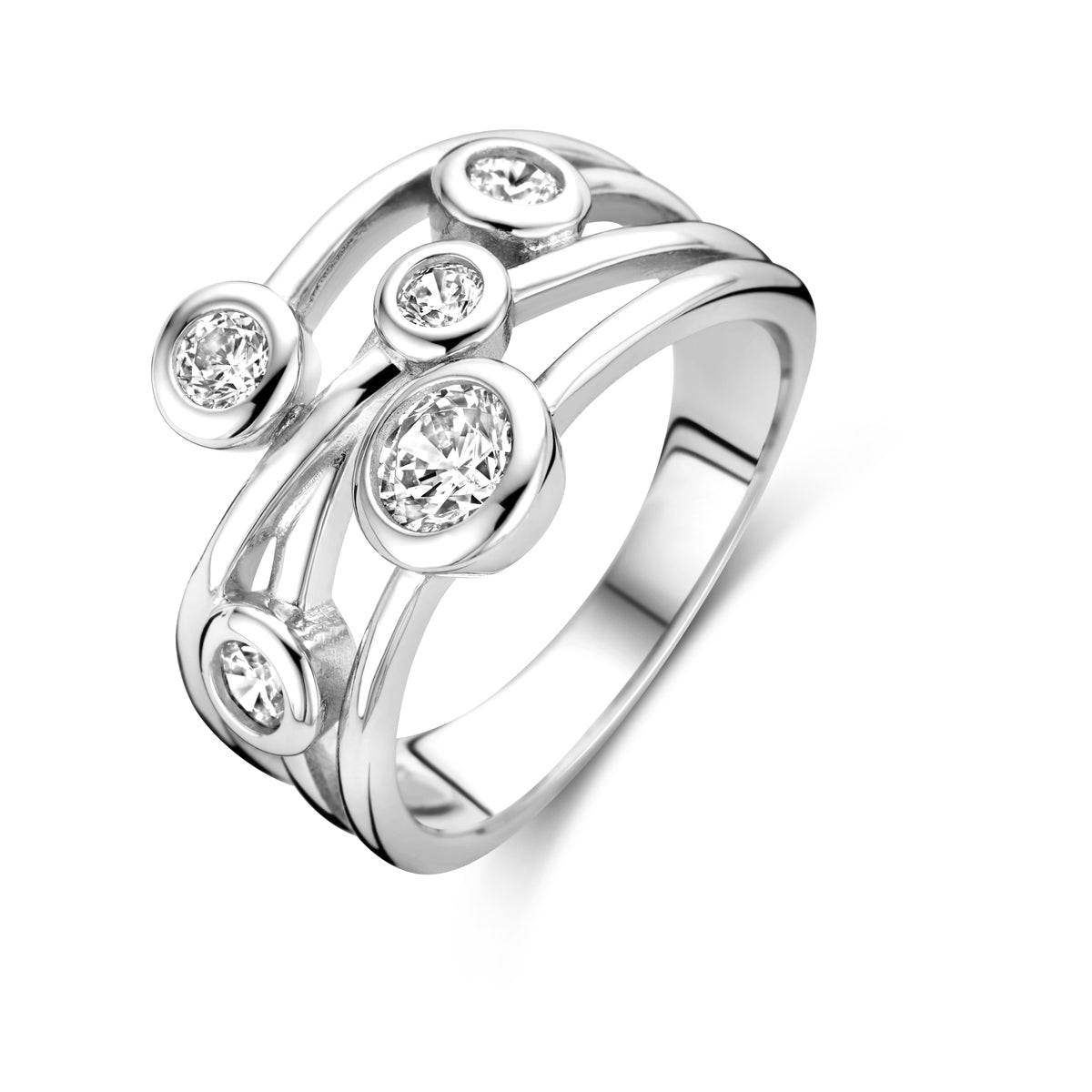 Ring Zirkonia Silber rhodiniert