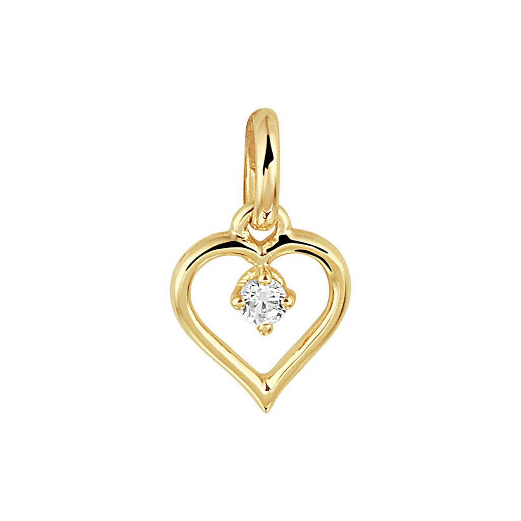 hanger hart zirkonia 14K geelgoud