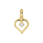 hanger hart zirkonia 14K geelgoud