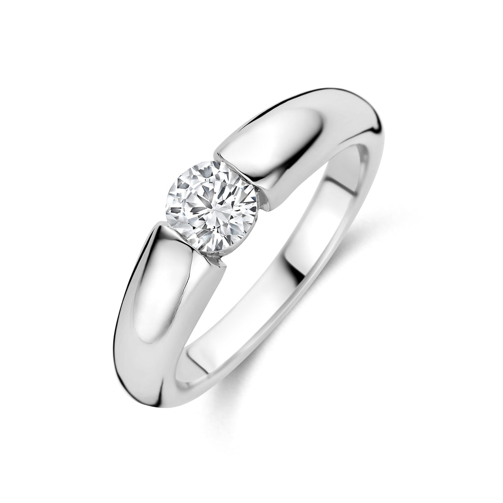 ring zirkonia zilver gerhodineerd