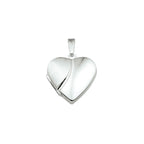 Medaillon Herz poliert/matt 20 mm Silber rhodiniert
