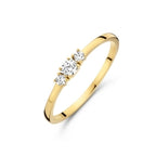 9 Karat Ring Trilogie Zirkonia 9K Gelb